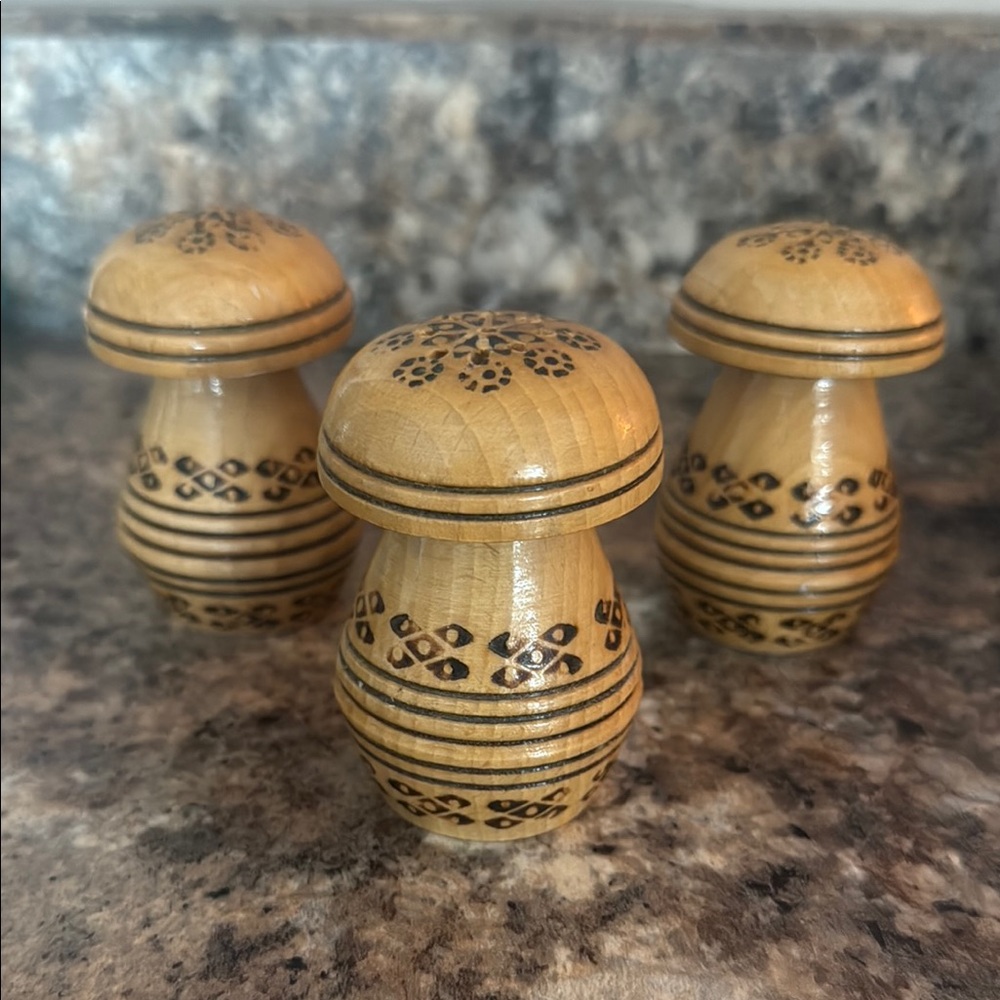 Handcrafted Wooden Mushroom Decor